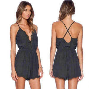 Auguste the Label Sleeveless Crossback Strappy Romper Black